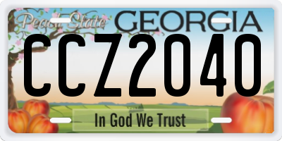 GA license plate CCZ2040