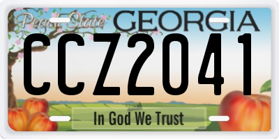 GA license plate CCZ2041