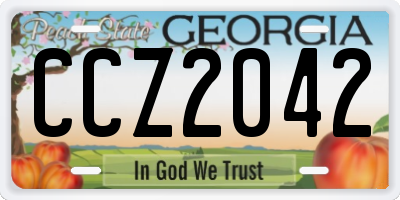 GA license plate CCZ2042