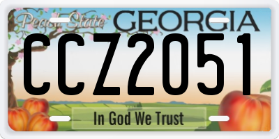 GA license plate CCZ2051