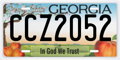 GA license plate CCZ2052
