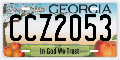 GA license plate CCZ2053