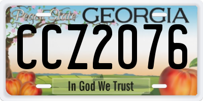 GA license plate CCZ2076