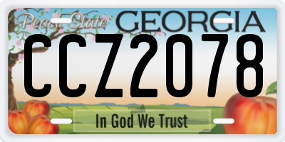 GA license plate CCZ2078