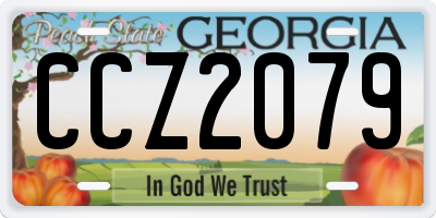 GA license plate CCZ2079