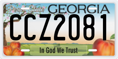 GA license plate CCZ2081