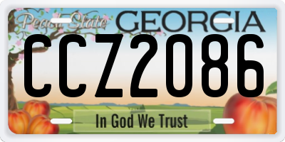 GA license plate CCZ2086