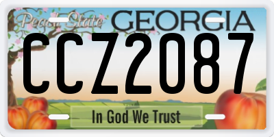 GA license plate CCZ2087