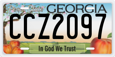 GA license plate CCZ2097