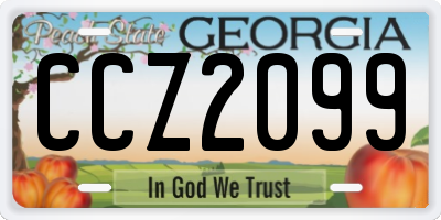 GA license plate CCZ2099