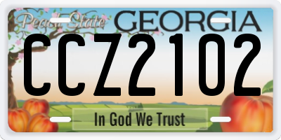 GA license plate CCZ2102