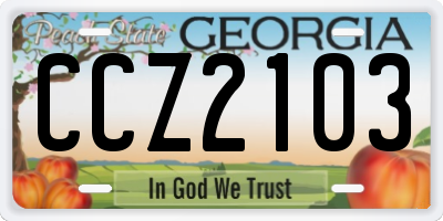 GA license plate CCZ2103