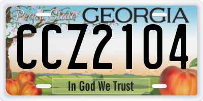 GA license plate CCZ2104