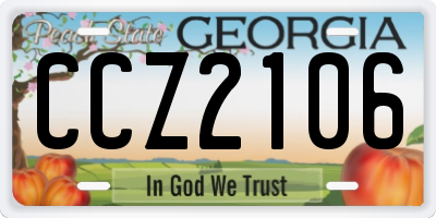 GA license plate CCZ2106