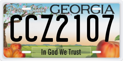 GA license plate CCZ2107
