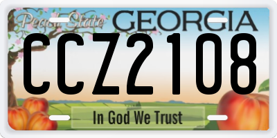 GA license plate CCZ2108