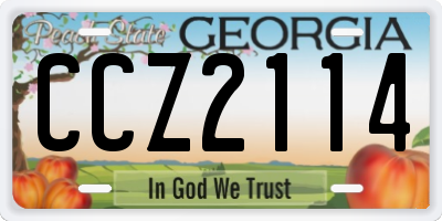 GA license plate CCZ2114