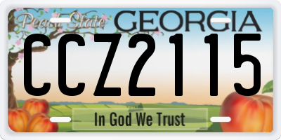 GA license plate CCZ2115