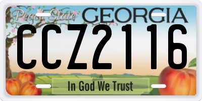 GA license plate CCZ2116