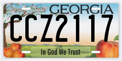 GA license plate CCZ2117