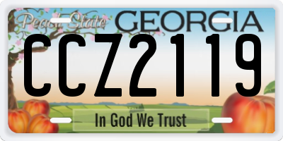 GA license plate CCZ2119