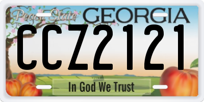 GA license plate CCZ2121