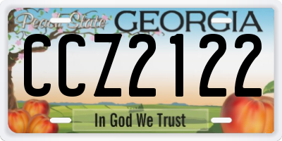 GA license plate CCZ2122