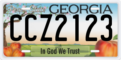 GA license plate CCZ2123