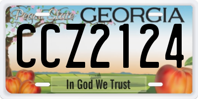 GA license plate CCZ2124