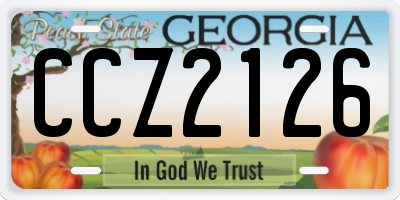 GA license plate CCZ2126