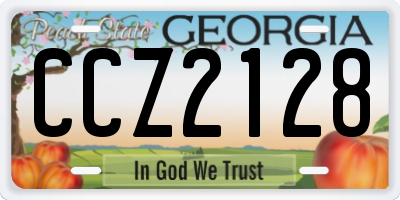 GA license plate CCZ2128