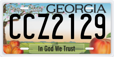 GA license plate CCZ2129