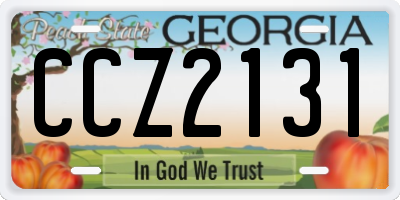 GA license plate CCZ2131