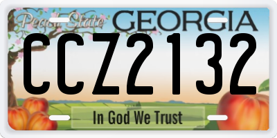 GA license plate CCZ2132
