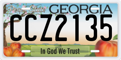 GA license plate CCZ2135