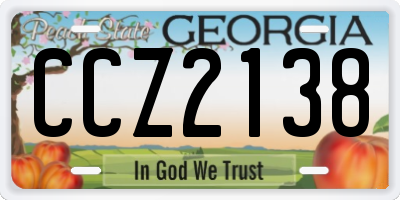 GA license plate CCZ2138