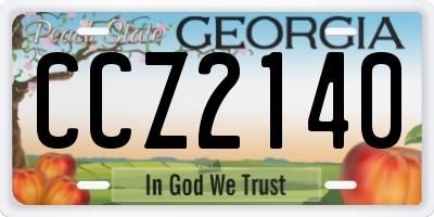 GA license plate CCZ2140