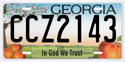 GA license plate CCZ2143