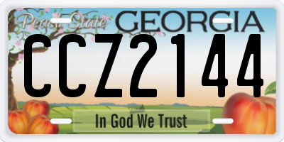 GA license plate CCZ2144