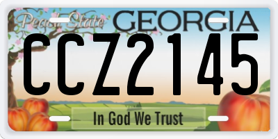GA license plate CCZ2145