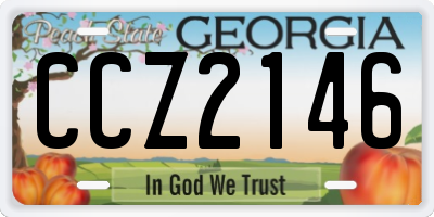 GA license plate CCZ2146