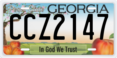 GA license plate CCZ2147
