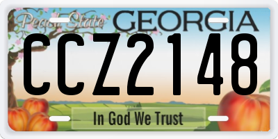 GA license plate CCZ2148