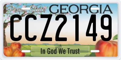 GA license plate CCZ2149