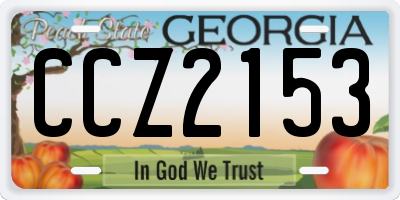 GA license plate CCZ2153