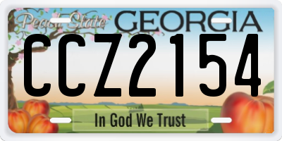GA license plate CCZ2154