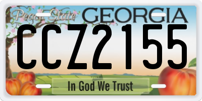 GA license plate CCZ2155