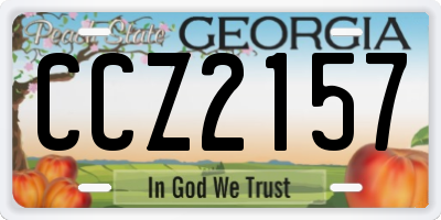 GA license plate CCZ2157