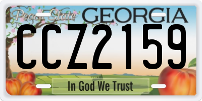 GA license plate CCZ2159