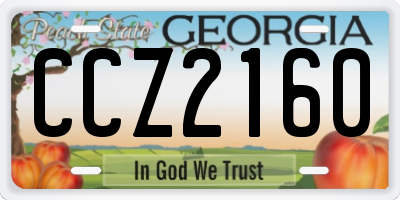 GA license plate CCZ2160